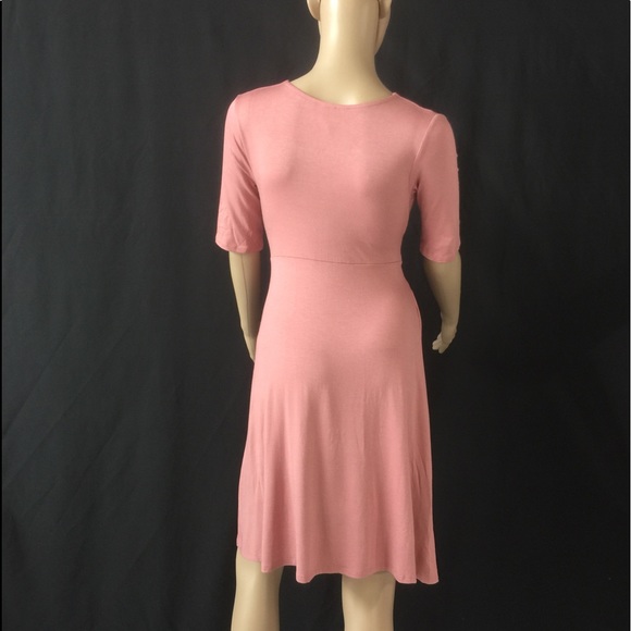 Women's Faux Wrap Knee Length Skater Dress 4/6 - Picture 3 of 3